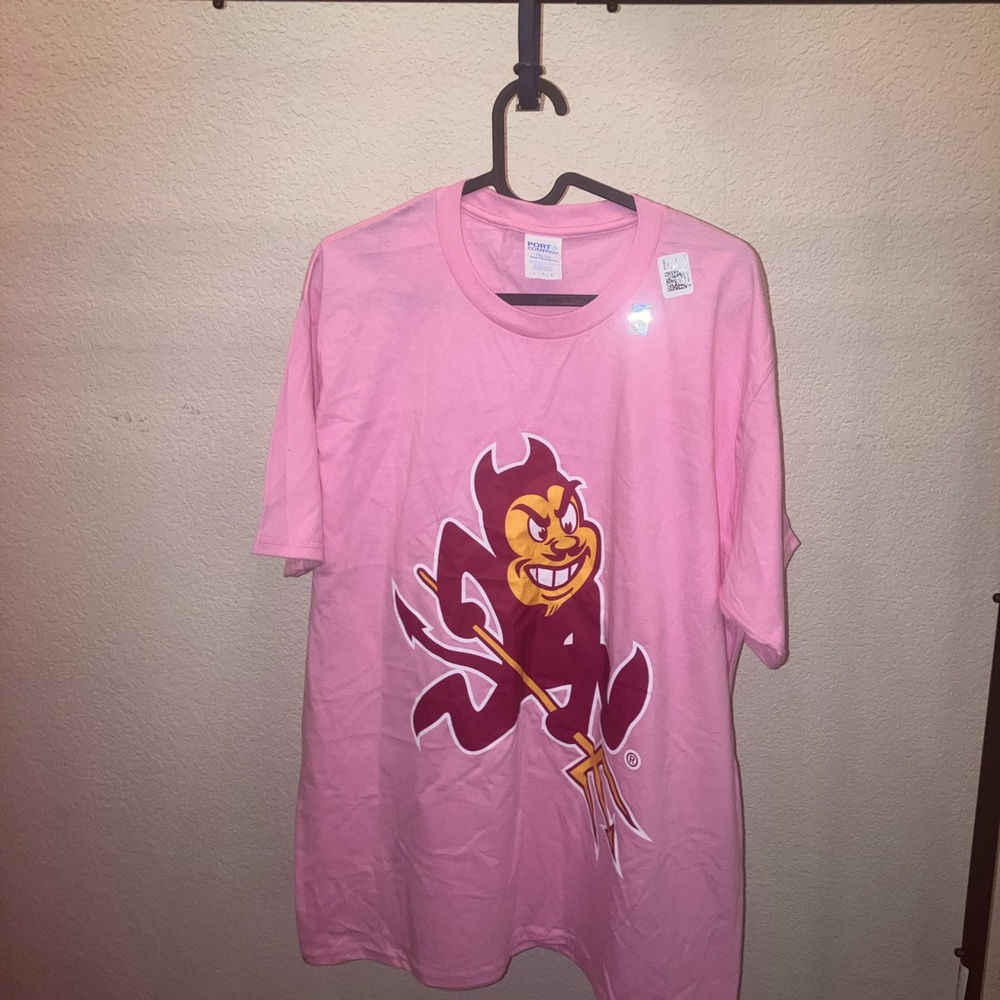 NWOT ASU Sun Devils pink t shirt size L Unisex